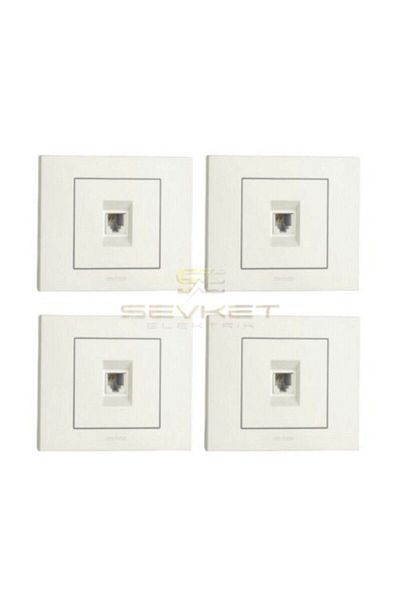 OVİVO 4 Pack Grano White Numeris Telephone Socket Frame - Included