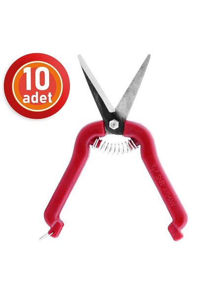 Telvesse 10 Pieces Akman Citrus Grape Flower Vineyard Branch Pruning Shears Flat Tip 18 Cm