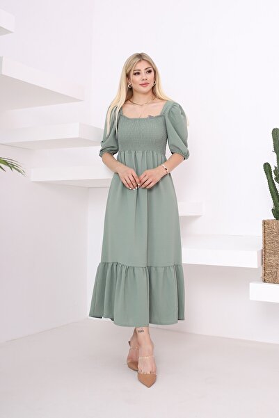 Secret Passion Lingerie Zelena midi večernja haljina - obavijena grudi, kratk...