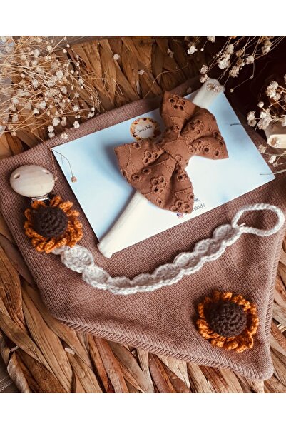 seraskids Kız Bebek Emzik Zinciri,bandana Ve Yakalık Hediye Seti