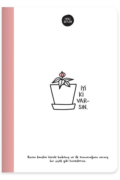 KESKİN COLOR Hisli Şeyler 14x20 64 coli Notebook cu copertă rigidă cu autocolant