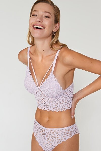Cansoy Liona Dantelli LİLA Bralet Takım 319tk