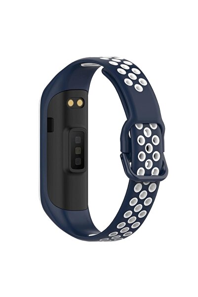 Microsonic Samsung Galaxy Fit 2 R220 Rainbow Sport Band Kordon Lacivert Beyaz