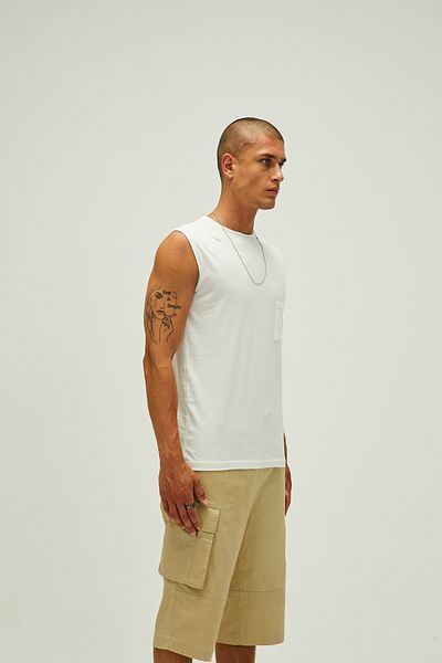 Bad Bear تي شيرت رجالي برقبة دائرية من Tribe Tank-Top - أوف وايت