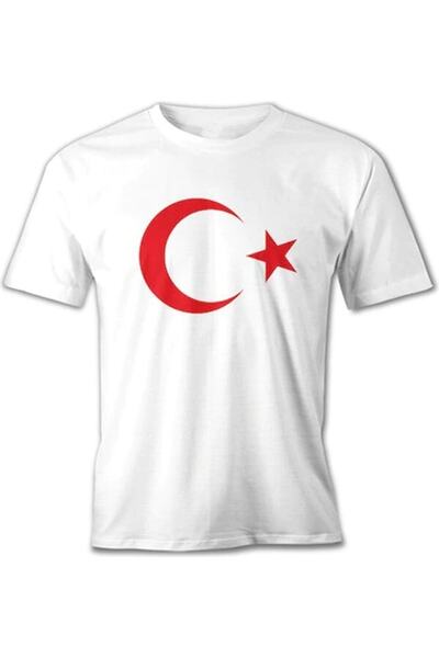 parypary Μπλουζάκι Unisex White Moon Star με τουρκική σημαία
