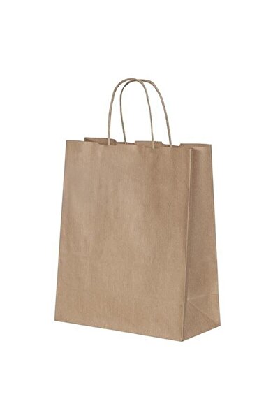 Genel Markalar Kraft Burgu Saplı Çanta 25 Cm X 12 Cm X 31 Cm ( 25 Adet ) ( Kağıt Poşet Çanta )