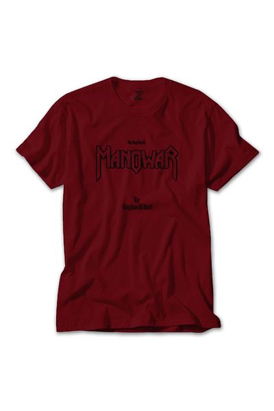 Z zepplin Manowar The Kingdom Of Steel Red T-Shirt