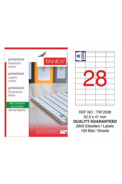 Tanex ملصق ليزر Tw-2028 مقاس 52.5 × 42 مم 100 قطعة -0216