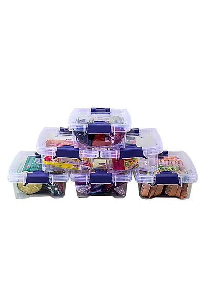 QUTU Q-lear Box 1.5 L Locking Set of Six Storage Boxes - Transparent