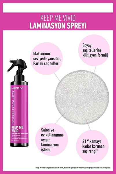 Matrix Total Results Keep Me Vivid Boyama Işlemi Sonrası Renk Kitleyici Laminasyon Spreyi 200 ml