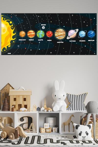 MegaSticker ملصق حائط لغرفة الأطفال كواكب النظام الشمسي مقاس 50x120 سم
