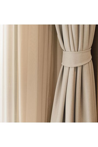 Nuvomon Omega Background Curtain V07 - Beige Color, 140x270 Cm
