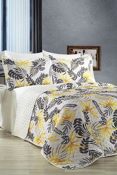 Evlen Home Collection Cuvertură de pat dublă matlasată Hira din Bumbac Ranforce