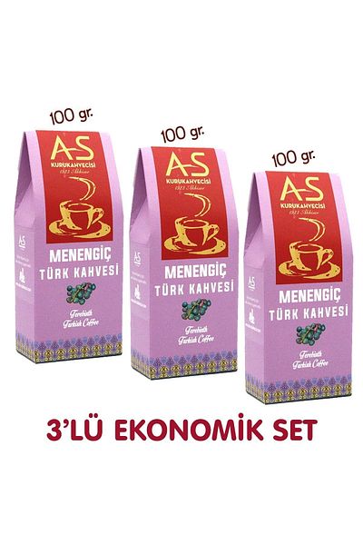AS Kurukahvecisi 3-Piece Menengiç Turkish Coffee Economical Set