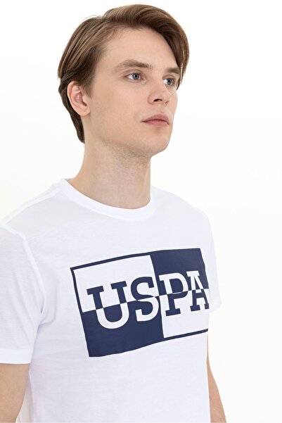 U.S. Polo Assn. Ανδρικό λευκό μπλουζάκι