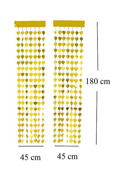 İrem Parti Dükkanı ستارة خلفية معدنية على شكل قلب ذهبية اللون