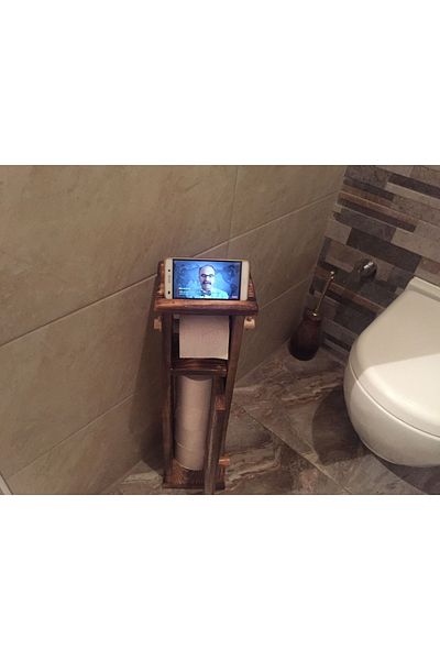 OverPazar Ξύλινη θήκη χαρτιού wc Βάση τηλεφώνου τουαλέτας Βάση χαρτιού μπάνιου