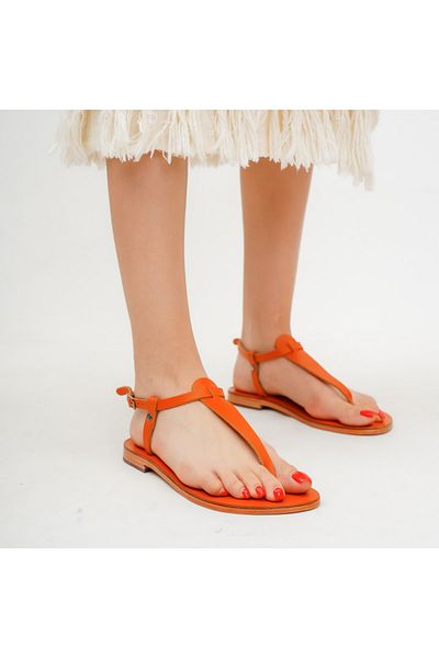 DaphneSandals Sandale de damă portocalii din piele naturală - 5005