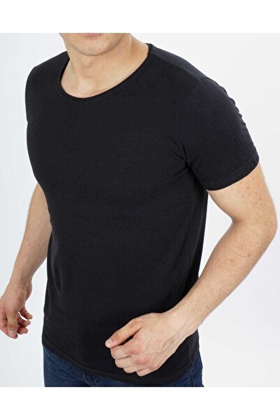 FATELLA Мъжка лятна обикновена тениска от пениран памук с удобна форма и къс ...