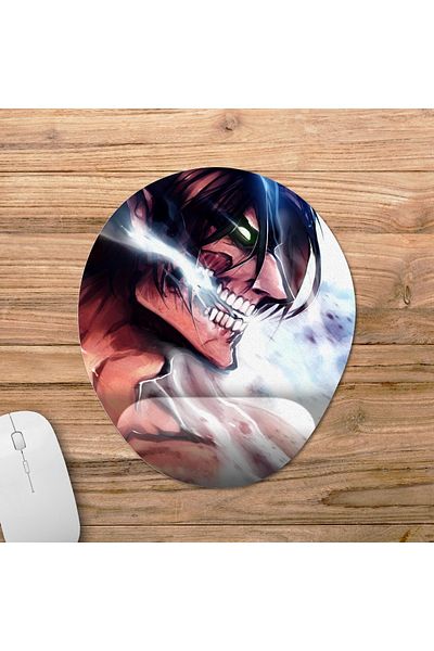 Pixxa موديل لوحة ماوس داعمة للمعصم من Attack On Titan - 5 بيضاوي