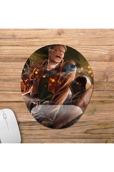 Pixxa نموذج لوحة ماوس دعم المعصم Attack On Titan - 2 بيضاوي