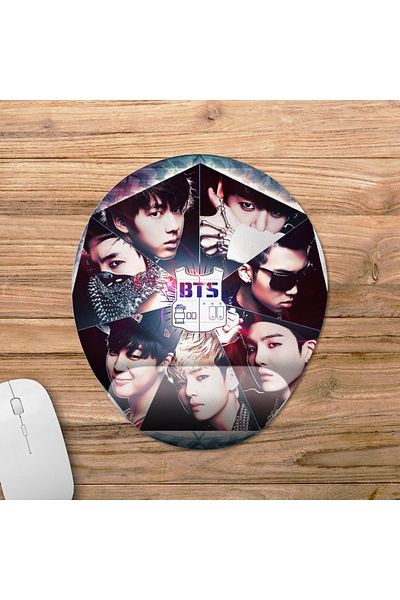 Pixxa موديل لوحة ماوس Bts مع مسند للمعصم - 2 بيضاوي