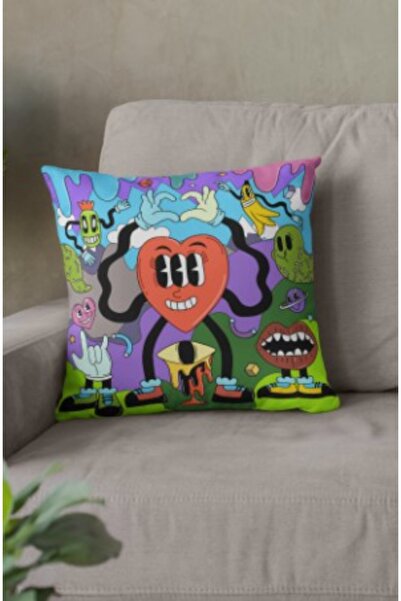 ALAMODECOR Спеціальний дизайн чохла для подушки з принтом і блискавкою (43 см × 43 см)