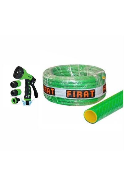 FIRAT New Garden 1/2 Örgülü Bahçe Hortumu 40 Mt + Otomatik 7 Fonksiyonlu Bahç...