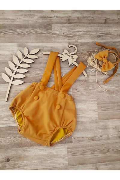 Feriatolye Turmeric Salopet Baby Boy Birthday Outfit