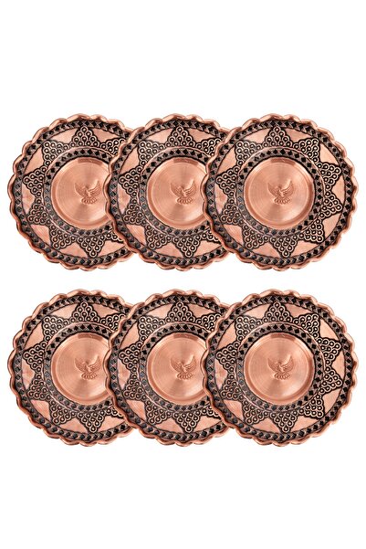 DMT COPPER HOME Copper Handcrafted Tea Set Set & Tea Presentation Set for 6 People 6 Pieces