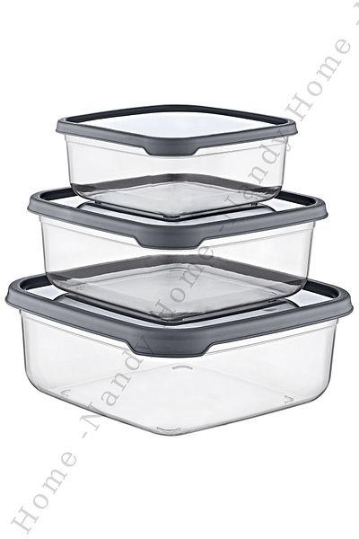 Nandy Home Set of 3 Embox Square Food Container, Food Storage Container