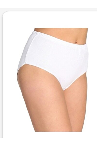 Uğur bebe Tutku Γυναικεία Λευκά Σλιπ Lycra Bato 5 Συσκευασιών-Βαμβακερά ραβδώσεις