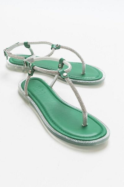 Luvi Mono Green Stone Flip Flops Damensandalen