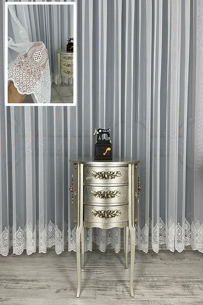 perdemony Special Embroidered Skirt Grecian Tulle Curtain Honeycomb Floor 300 X 260 Sparse Pleat 1/2