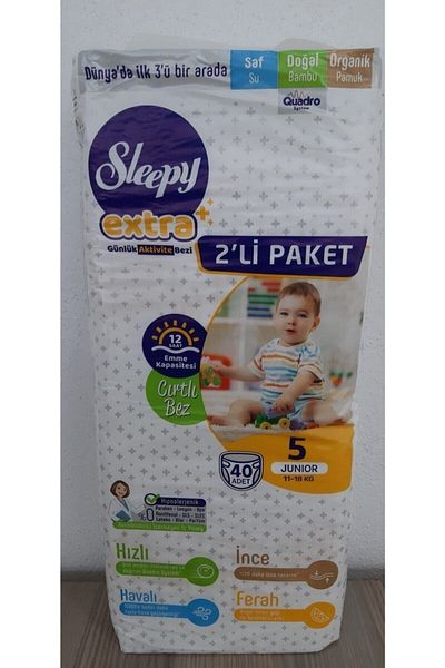 Sleepy Extra Daily Activity Diapers 5 Junior 11-18 kg 40 Pieces