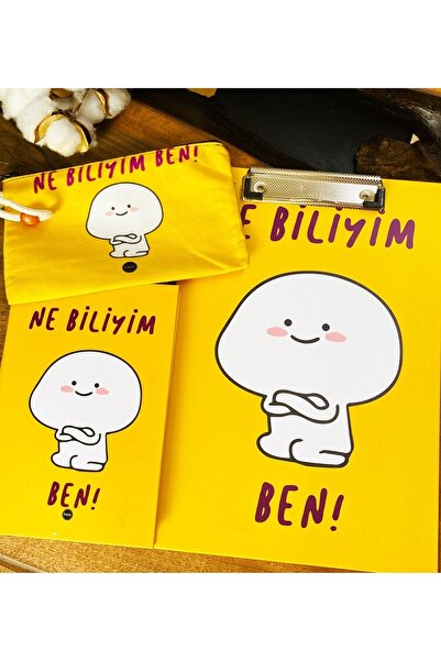 Çılgıntrend Ne Biliyim Ben Tasarımlı Sekreterlik Defter Ve Kalemlik Seti
