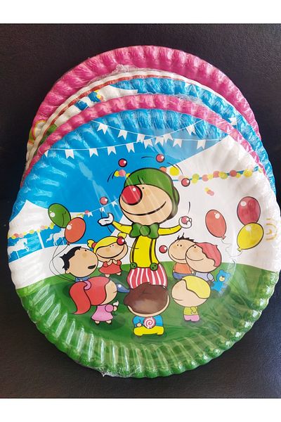 MERT AMBALAJ Party And Birthday Plate Luxury Printed 10 Pieces