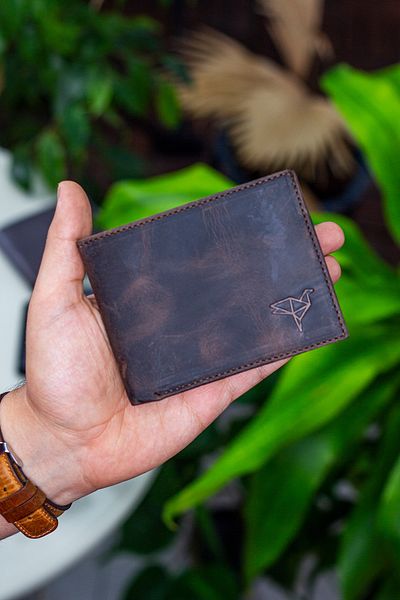 Garbalia Chapel Genuine Leather Classic Crazy Brown Men's Wallet with Coin Compartment