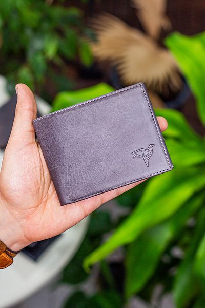 Garbalia Ανδρικό πορτοφόλι Chapel Genuine Leather Classic Crazy Grey με θήκη για νομίσματα