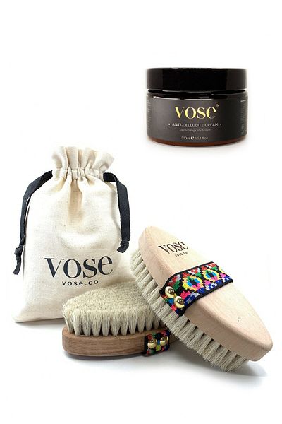 Vose Anti-Cellulite Body Cream Horsehair Brush