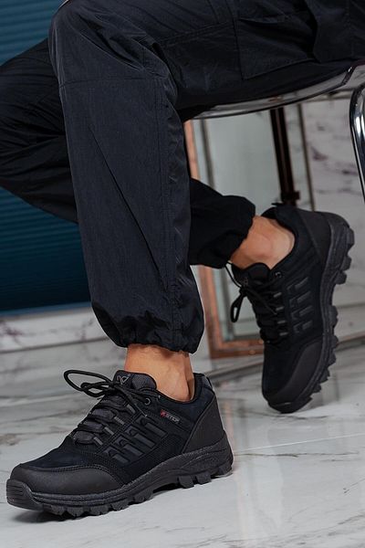 İmerShoes Καθημερινές μαύρες ανδρικές μπότες με γούνινο φερμουάρ και κορδόνι για τα δάχτυλα και τακούνια X5-x6