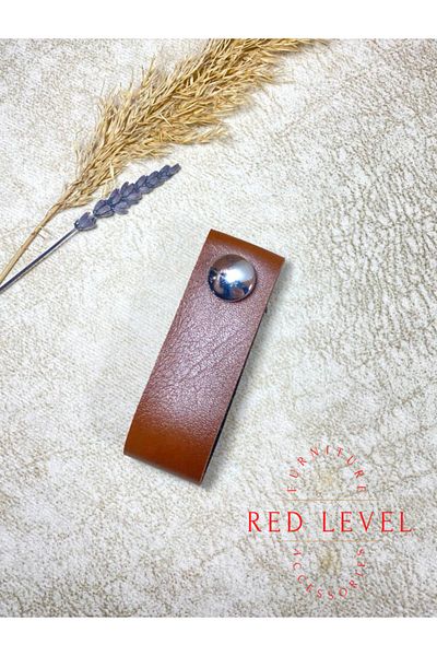 Red Level Mâner de lux modern rustic - Mâner de mobilier pentru sertar dulap de bucătărie din piele maro deschis