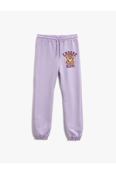 Koton Printed Jogger Sweatpants with Pocket Tie Waist Elastic