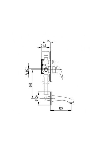 Eca Mix P Semi-built-in - Bathroom Faucet
