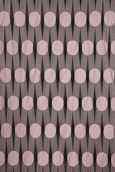 AKÇA TEKSTİL Large Polka Dot Model Pink Color Rope Curtain Ready Rope Curtain 300*270