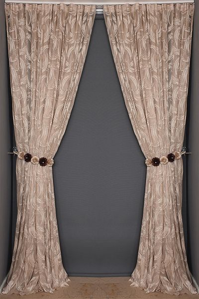 AKÇA TEKSTİL Kılınç Model Mink Color Single Wing Ready-made Pleated Background Curtain 300*260