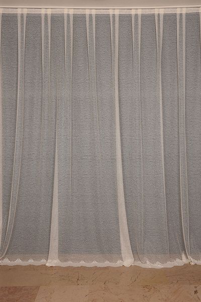 AKÇA TEKSTİL Narrow Skirt Model Cream Color Single Wing Ready-made Pleated Background Curtain 300*260