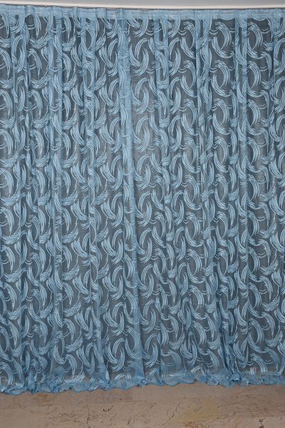 AKÇA TEKSTİL Kılınç Model Blue Color Single Wing Ready-made Pleated Background Curtain 300*260