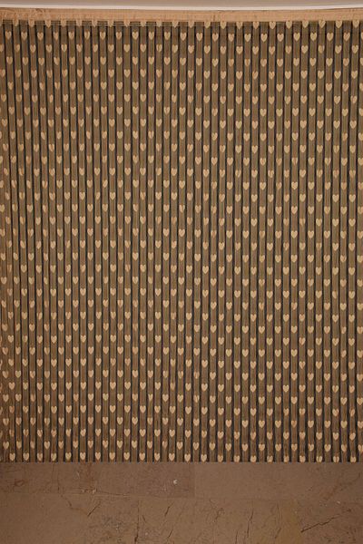 AKÇA TEKSTİL Heart Combined Model Gold Color Rope Curtain Ready Rope Curtain 300*270