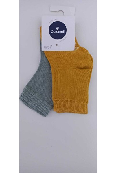 Caramell طقم جوارب مكون من قطعتين رمادي خردل (12-18 شهرًا)